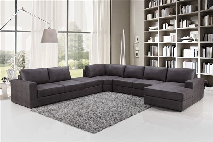 Fabric Modular Sectional Sofa With Ottoman From Factory